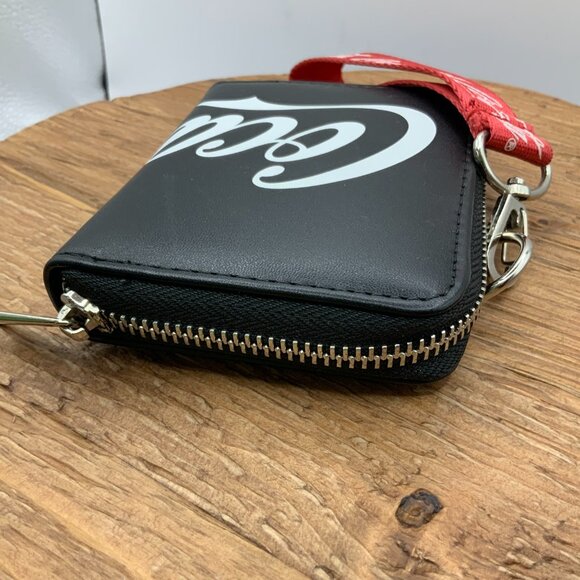 Coca-Cola Bifold Black Red Zipper Strap Wallet - Picture 6 of 10